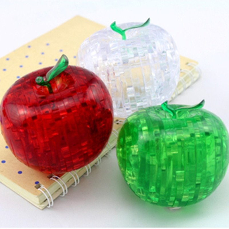 Popular 44 Pieces Shape Components 3D Crystal Puzzles Apple Jigsaw Puzzles Assembly DIY Toy