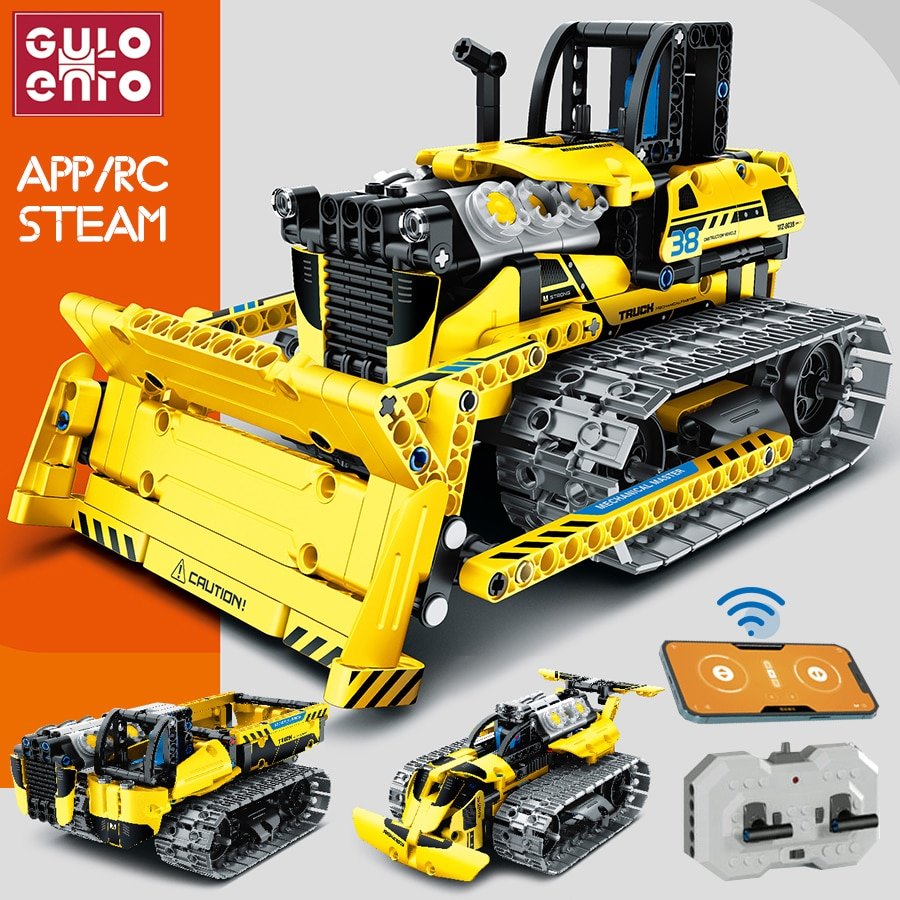 Bulldozer Model App RC Technical Building Blocks 3 IN 1 Children Toys Construction Engineering