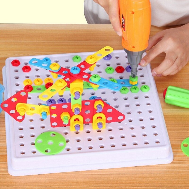 Drilling Screw 3D Creative Mosaic Puzzle Toys For Children Building Bricks Toys Kids