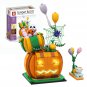 BuildMoc Halloween Pumpkin Cabin Building Blocks Set Decoration Little Devil With Light Bricks