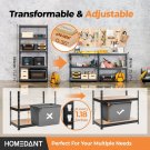 HOMEDANT 5 Tier Laminated Metal Shelving Unit Adjustable Garage Storage Utility Rack Heavy