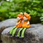 Set 2 Pumpkin Girls Ornaments Garden Micro Landscape Decoration Ceramic Crafts Cartoon Dolls