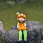 Set 2 Pumpkin Girls Ornaments Garden Micro Landscape Decoration Ceramic Crafts Cartoon Dolls