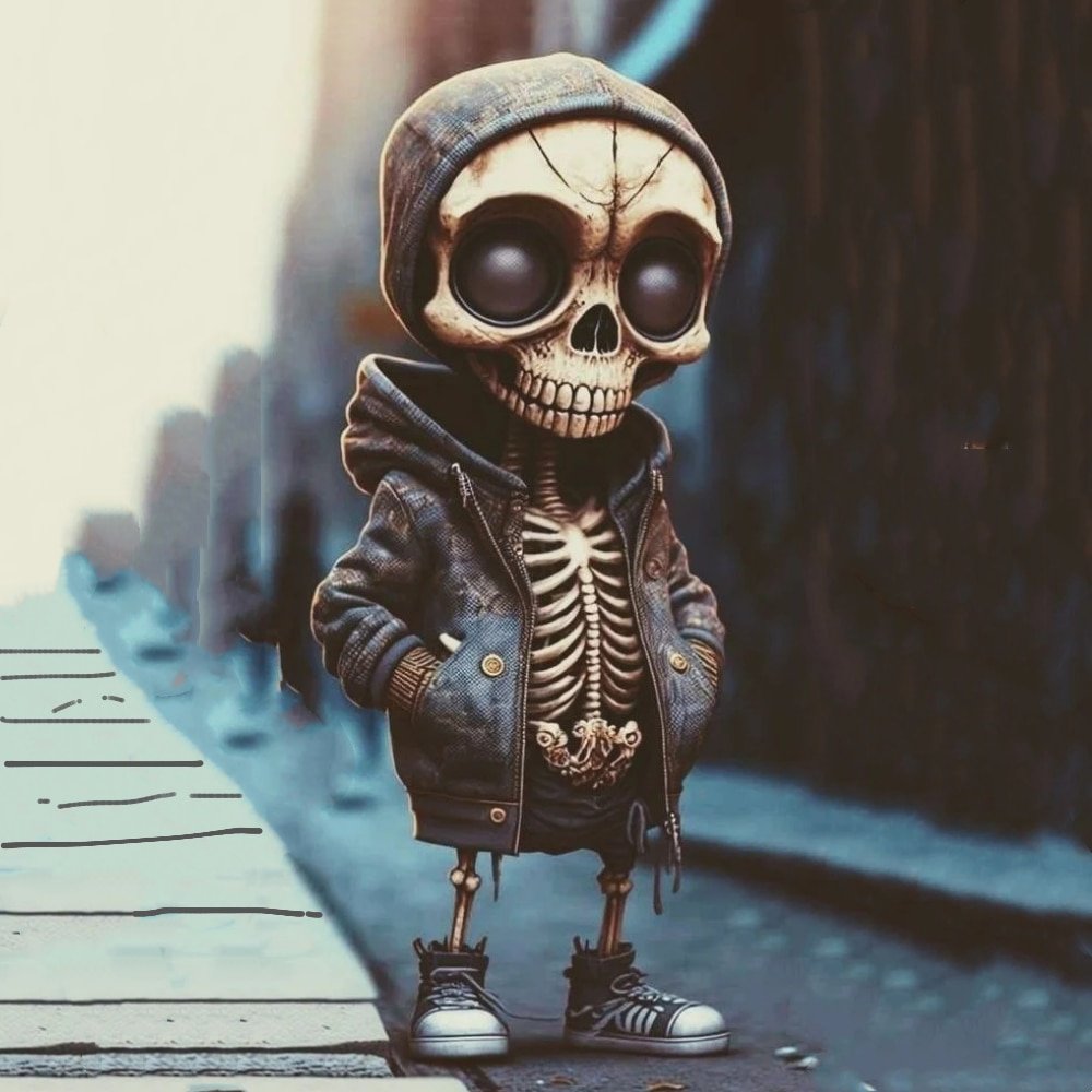 Resin Cool Skeleton Figures Halloween Skeleton Figurine Skull Horrible Ornaments Car Instrument