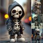 Resin Cool Skeleton Figures Halloween Skeleton Figurine Skull Horrible Ornaments Car Instrument