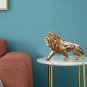 Golden Lion King Resin Ornament Home Office Desktop Animal Statue Decoration Accessories
