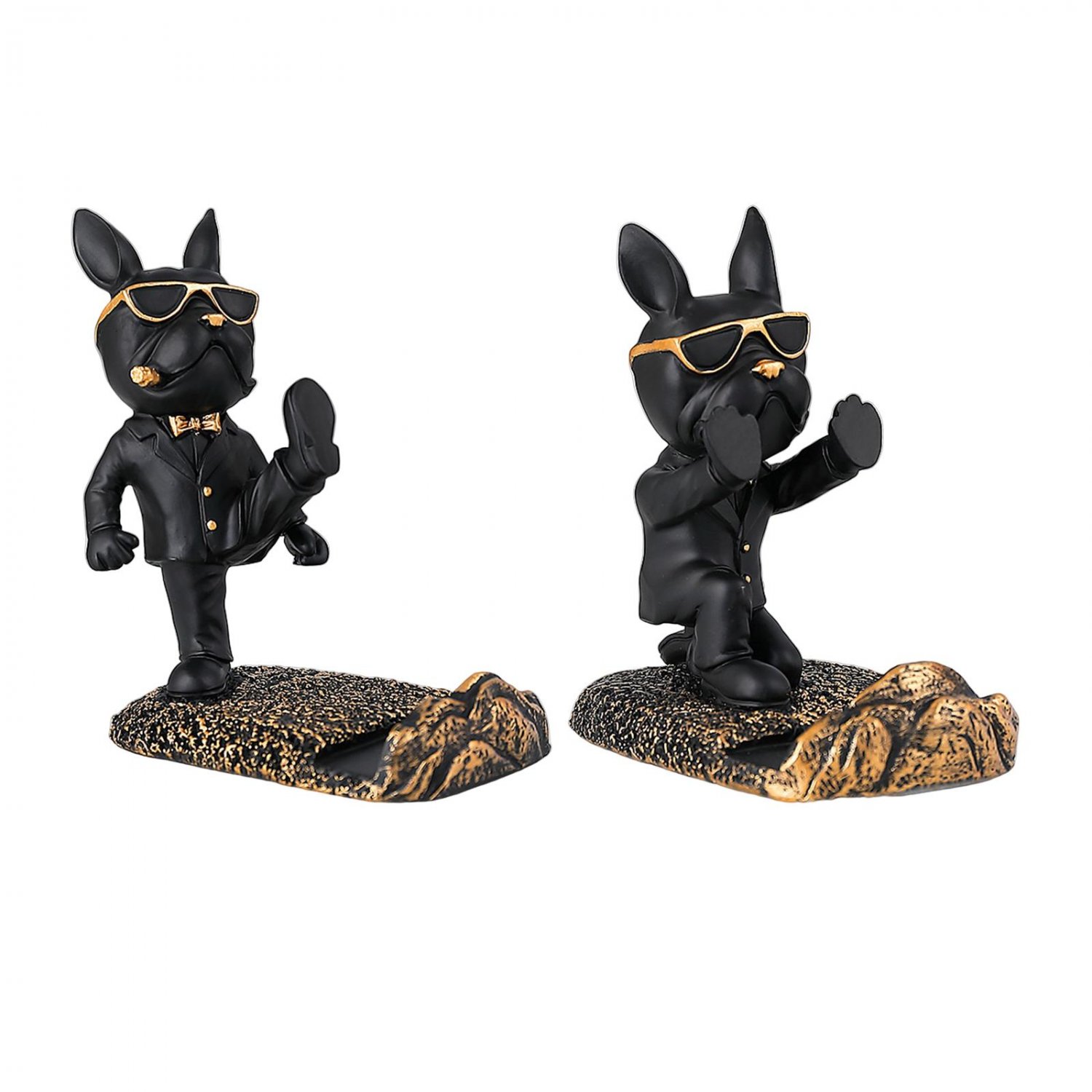 Puppy Desktop Phone Holder Creative Cradle Figurine Ornaments Decoration Statue Mobile