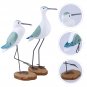 Seagull Bird Statue Figurine Nautical Ornament Sculpture Wooden Decor Beach Coastal Sea