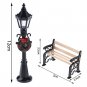 2Pcs Miniature Christmas Street Lamp Post Park Bench Seat Mini Street Light