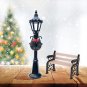 2Pcs Miniature Christmas Street Lamp Post Park Bench Seat Mini Street Light