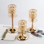 1PC Vintage Golden Candle Stand Crystal Candle Holders Candlesticks Metal Home Decor Candelabra
