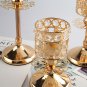 1PC Vintage Golden Candle Stand Crystal Candle Holders Candlesticks Metal Home Decor Candelabra