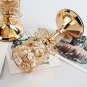 1PC Vintage Golden Candle Stand Crystal Candle Holders Candlesticks Metal Home Decor Candelabra