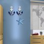 Blue Wooden Boat Anchor Decorations Artwork Mediterranean Style Marine Wooden Crafts Decorations