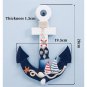 Blue Wooden Boat Anchor Decorations Artwork Mediterranean Style Marine Wooden Crafts Decorations