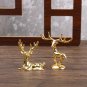 Elk Deer Statue Nordic Christmas Reindeer Art Figurine Vintage Golden Iron Handicraft Home