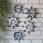 Mediterranean nautical anchor helmsman fishing net at home beach hot ship flying wooden wall