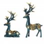 2X Resin Christmas Deer Forest Elk Flash Gold Dessert Table Decor Merry Christmas Decor