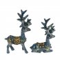 2X Resin Christmas Deer Forest Elk Flash Gold Dessert Table Decor Merry Christmas Decor