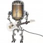 Vintage Microphone Robot Lamp Play Guitar Desk LED Lamp Light Vintage Miniatures Crafts Lighting