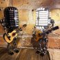 Vintage Microphone Robot Lamp Play Guitar Desk LED Lamp Light Vintage Miniatures Crafts Lighting
