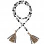 Natural Wood Bead Garland Tassel String Wall Hanging Tassel String Handmade Garland Farmhouse