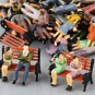 50Pcs Model Train O Scale Bench Chair Seated Standing People Figures Street Park Layout Plastic