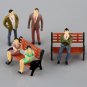 50Pcs Model Train O Scale Bench Chair Seated Standing People Figures Street Park Layout Plastic