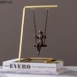 Metal Swing Character Abstract Crafts Statue Golden Swing Figures Metal Sculpture Desk Decoration