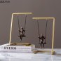 Metal Swing Character Abstract Crafts Statue Golden Swing Figures Metal Sculpture Desk Decoration