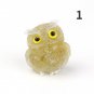 1PCS Natural Crystal Stone Gravel Owl Animal Crafts Hand Made Small Figurines DIY Resin Table
