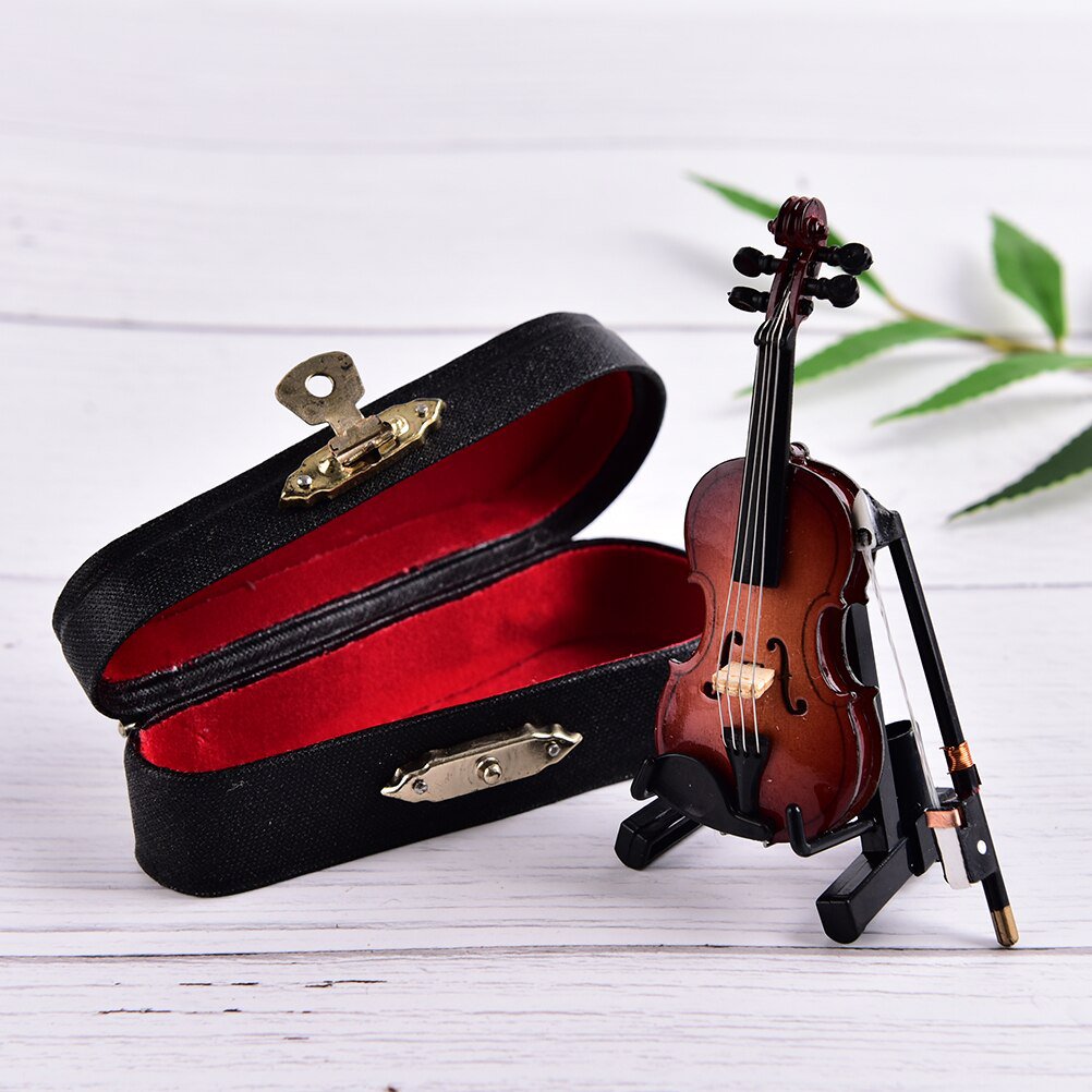 Personalized Brand New Mini Violin With Support Miniature Wooden Musical Instruments Collection