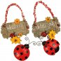 Cute Ladybug Doorplate Sign Resin Pendant Spring Door Wreath Adorable Welcome Sign Decor Garden