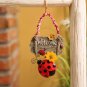 Cute Ladybug Doorplate Sign Resin Pendant Spring Door Wreath Adorable Welcome Sign Decor Garden