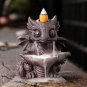 Creative Cute Dinosaur Handicrafts Waterfall Backflow Incense Burner Purple Clay Dragon Censer