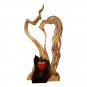 Love Eternal Wood Ornaments Wooden-Heart Desktop Sculpture Couple Kissing Statue