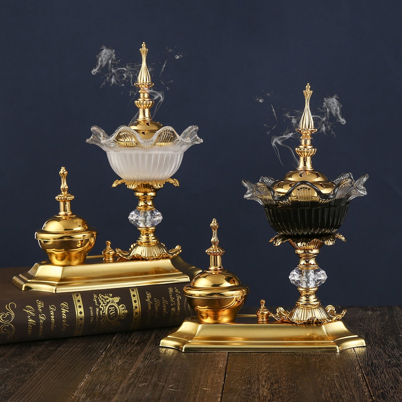 Incense Burner Holders Arabian Diffuser Bakhoor Oud Frankincense Cone Charcoal RamadanGift