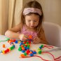 Lacing Beads Toy 25 Stringing Beads 3 Strings Educational Montessori Toys
