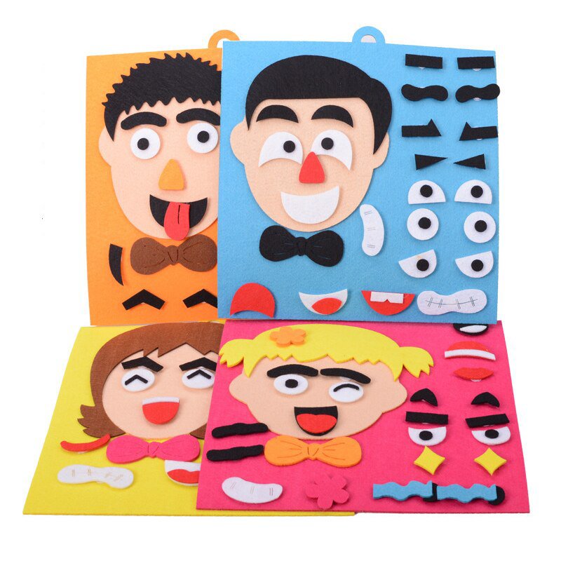 30CM*30CM DIY Craft Toy Emotion Change Puzzle Funny Game Creative Facial Expression Children