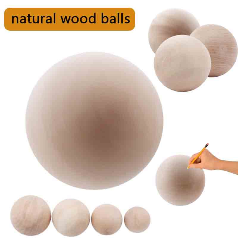 Wooden Balls Without Bore Dia 50mm/60mm/70mm/80mm Exercise Wooden Ball Durable DIY