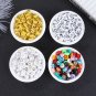 50PCS 10mm Smiley Face Beads Acrylic Round Spaced Beads for Jewelry Making Bracelet DIY Necklac