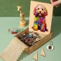 Multi-coloured Dog Puzzle With Box Animal Wooden Puzzles Brain Games For Kids And Adults Crafts