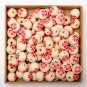 20Pcs DIY Christmas Wooden Bead Crafts Snowflake Printed Wooden Ronud Beads Custom Fashion
