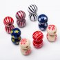 20Pcs DIY Christmas Wooden Bead Crafts Snowflake Printed Wooden Ronud Beads Custom Fashion