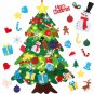 Kids DIY Felt Christmas Tree Toy Wall Hanging Artificial Xmas Tree with Snowman Ornament