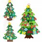 Kids DIY Felt Christmas Tree Toy Wall Hanging Artificial Xmas Tree with Snowman Ornament