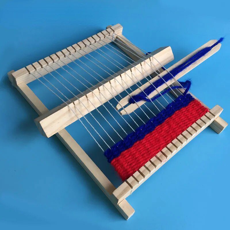 1 Set Creative DIY Wooden Loom Toy For Kids Gift Funny Handmade Wool Weaving Craft Toys
