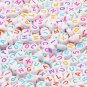 7mm Mixed Color Letter Acrylic Beads Round Flat Alphabet Loose Spacer Beads