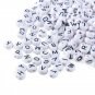 200pcs Black White Colorful Letter Acrylic Beads Flat Alphabet Spacer Beads For Jewelry Making
