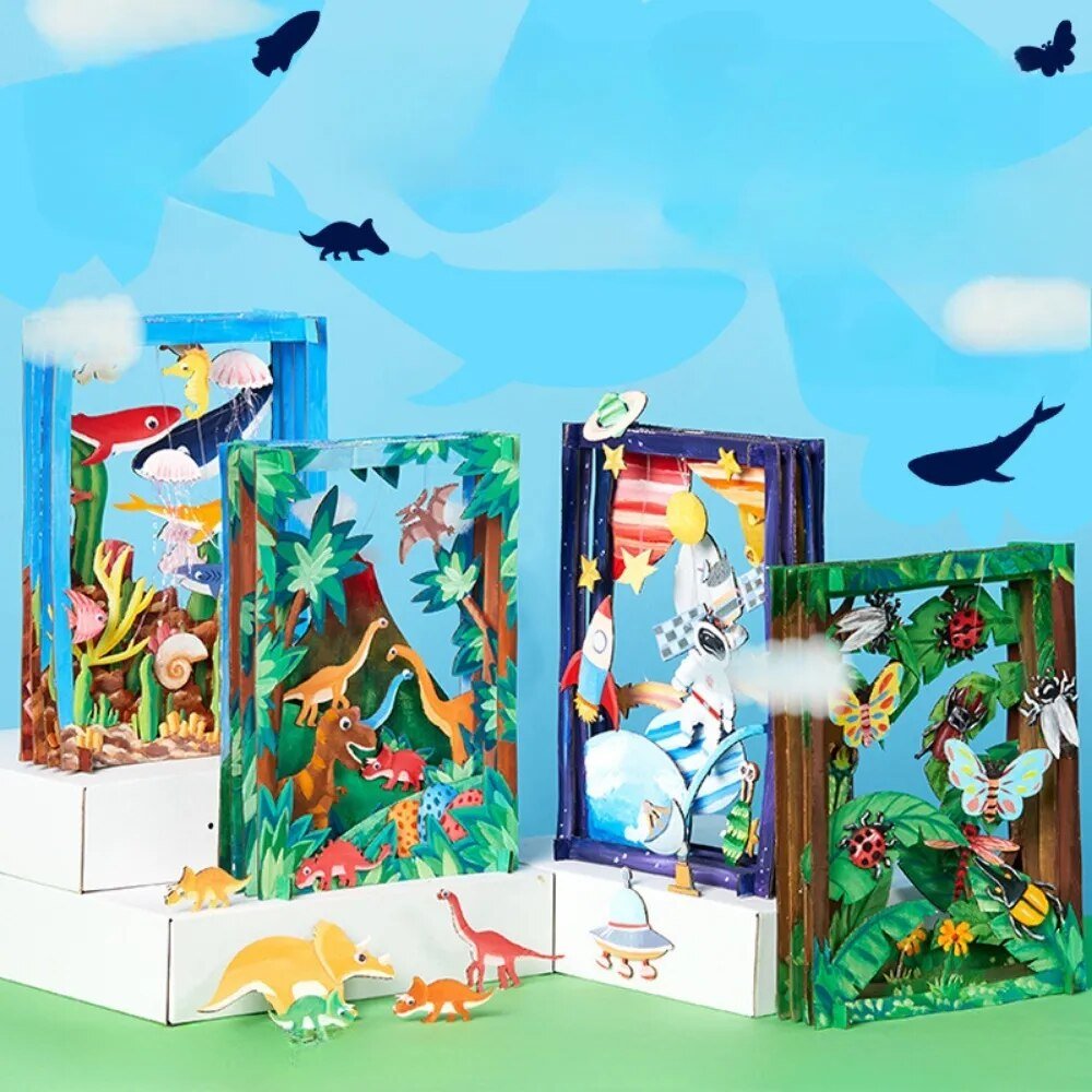 3D Museums Assemble Craft Toys for Children Dinosaur Handmade Kids Crafts Drawing Toy
